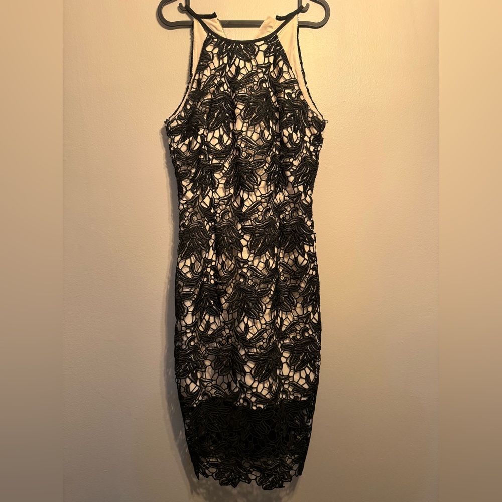 Keepsake True Love Dress Lace Black Midi